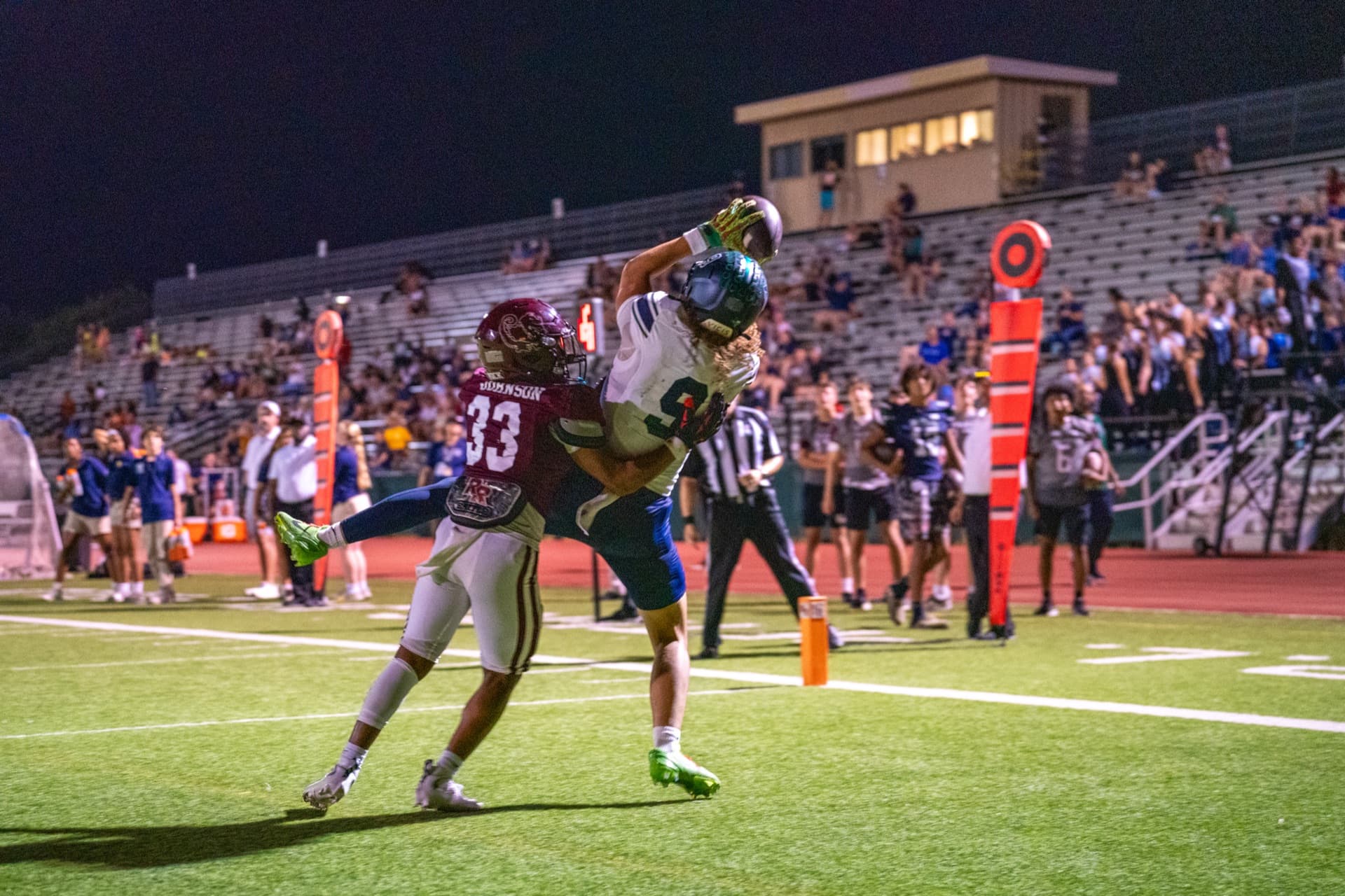 McNeil Mavericks player catching a touchdown pass